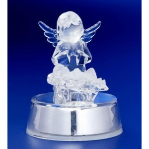 Pack of 6 Icy Crystal Illuminated Angel Watching Over Jesus Figurines 4 - All