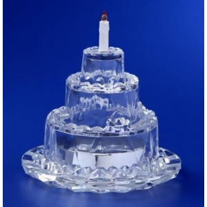 Pack of 6 Icy Crystal Illuminated Decorative Tiered Cake Figurines 4.5 - All