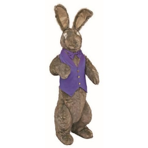 4.5' Large Standing Bunny Rabbit in Purple Vest and Bow Stuffed Animal - All