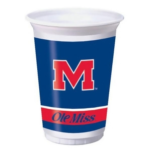 Pack of 96 Ncaa Ole Miss Rebels Plastic Drinking Tailgate Party Cups 20 Ounces - All