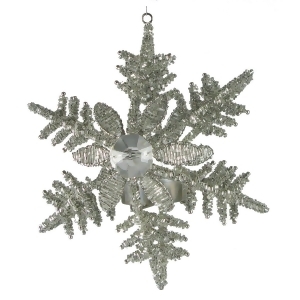 Set of 2 Snowflakes with Flower Small Tealight Hanging Christmas Ornaments 6.5 - All