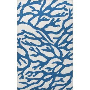 2' x 3' Inspiring Roots Cobalt Blue and White Hand Woven Wool Area Throw Rug - All