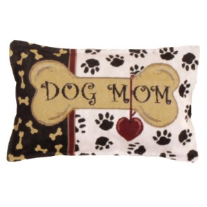 Set of 2 Dog Mom Canine Paw Print Bone Decorative Tapestry Throw Pillows 12 - All