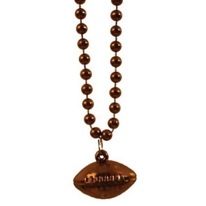 Pack of 36 Brown Football Medallion Beaded Necklace Tailgating Party Favors - All