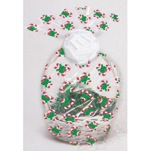 Pack of 12 Candy Cane Christmas Holiday Large Cellophane Gift Basket Bags 24 - All