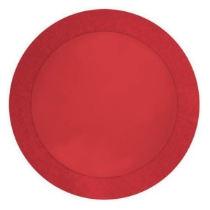 Club Pack of 96 Red Glitz Round Sparkly Christmas Disposable Placemats 14 - All