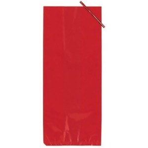 Pack of 240 Small Red Christmas Cellophane Holiday Treat Goodie Bags with Ties - All
