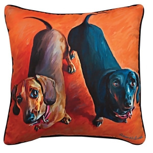 18 Robert McClintock Double Dachsies Square Throw Pillow - All