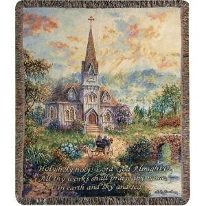 Religious Holy Holy Holy Woven Throw Blanket 50 x 60 - All