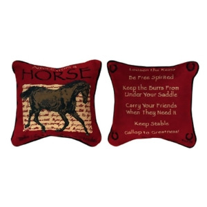 12.5 Brick Red Horse Advice Decorative Tapestry Square Throw Pillow - All