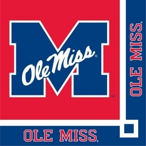 Club Pack of 240 Ncaa Ole Miss Rebels 2-Ply Tailgating Party Beverage Napkins - All