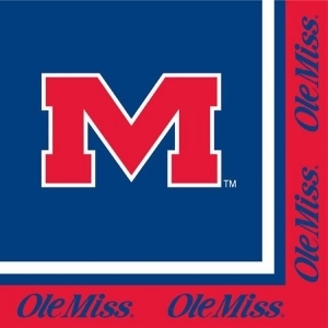 Club Pack of 240 Ncaa Ole Miss Rebels 2-Ply Tailgating Party Lunch Napkins - All