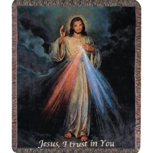 Religious The Devine Mercy Woven Throw Blanket 50 x 60 - All