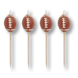 Club Pack of 48 Molded Wax Football Decorative Cupcake Party Pick Candles - All