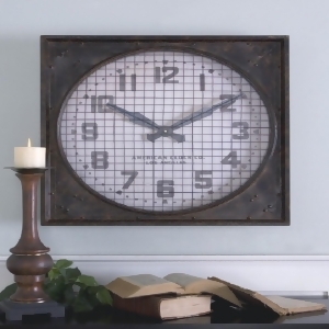 26 Industrial Brown Metallic Caged Wall Clock - All