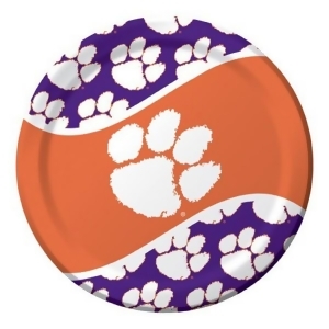 Pack of 96 Ncaa Clemson Tigers Round Tailgate Party Paper Dinner Plates 8.75 - All