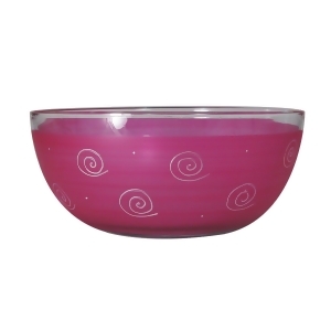 Pink and White Swirls and Dots Hand Painted Glass Serving Bowl 11 - All