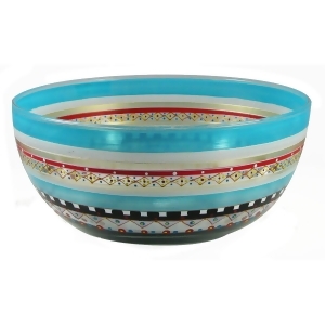 Mosaic Carnival Confetti Hand Painted Glass Serving Bowl 11 - All