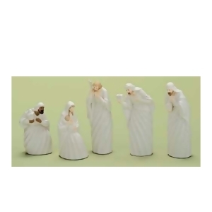 5Pc Good Tidings Holy Family Wise Men Porcelain Christmas Nativity Figure Set - All