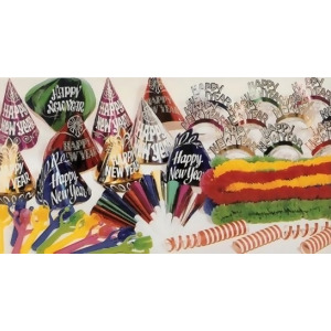 Glitzy Glitter Multi-Color Happy New Year Celebration Party Accessory Kit for 20 - All