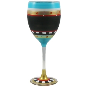 Set of 2 Mosaic Chalkboard Hand Painted Wine Drinking Glasses 10.5 Ounces - All