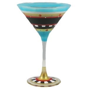 Set of 2 Mosaic Chalkboard Hand Painted Martini Drinking Glasses 7.5 Ounces - All