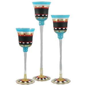 Set of 3 Mosaic Chalkboard Hand Painted Stemmed Votive Candleholders 12 - All