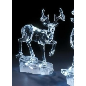 8 Icy Crystal Led Lighted Galloping Reindeer on Base Christmas Figure - All
