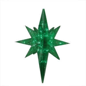 19 Led Lighted Green Twinkling 3D Bethlehem Star Hanging Christmas Decoration - All
