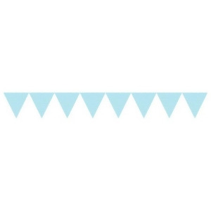 Pack of 6 Pastel Blue and White Polka Dot Jointed Paper Party Banner Flags 9' - All