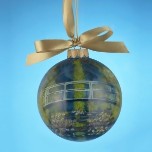 Museum Masters International Water Lily Pond Hand-Painted Glass Christmas Ball Ornament 4 100mm - All