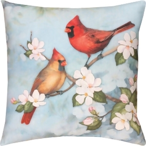 18 Spring Cardinal Outdoor Patio Throw Pillow - All
