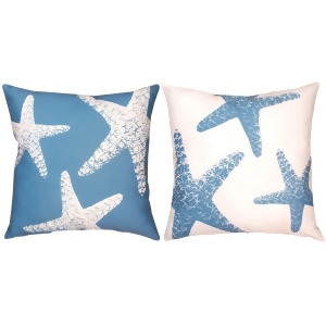 18 Reversible Nautical Nonsense Starfish Outdoor Patio Throw Pillow - All