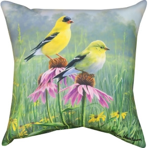 18 Yellow Finch Field Decorative Throw Pillow - All