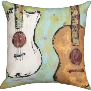 18 Strung Up Decorative Guitar Outdoor Patio Throw Pillow - All