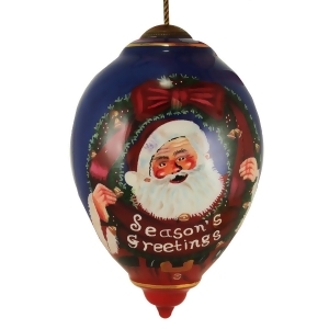 Ne'qwa Season's Greetings Hand-Painted Blown Glass Christmas Ornament #7131158 - All