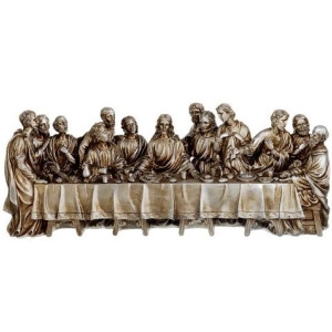 12 Inspirational Antique Silver The Last Supper Religious Table Top Figure - All