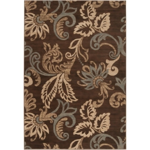 2' x 3.25' Paisley Leaves Brown and Tan Shed-Free Rectangular Area Throw Rug - All