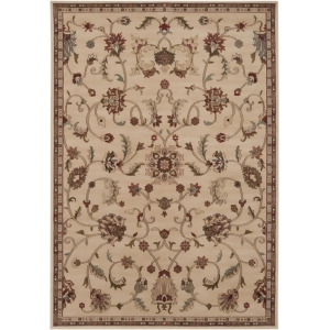 5.25' x 7.5' Majestic Garden Brown and Tan Shed-Free Rectangular Area Throw Rug - All
