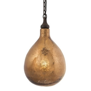 18.25 Gourd Antiqued Bronze Mercury Glass Iron Pendant Hanging Ceiling Light - All