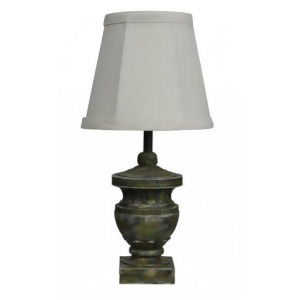 Set of 2 Contemporary Calais Weathered Urn Accent Lamps with Dark White Shades - All