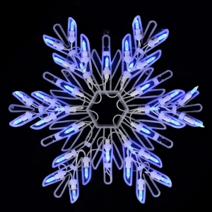 15 Blue Led Lighted Snowflake Christmas Window Silhouette Decoration - All