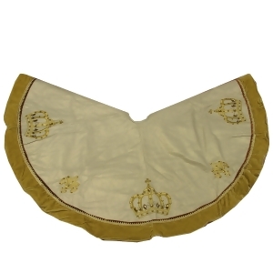 54 Royal Symphony Jeweled Fleur-de-lis Gold Christmas Tree Skirt - All
