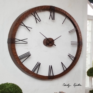 60 Large Industrial Roman Numeral Copper Wall Clock - All
