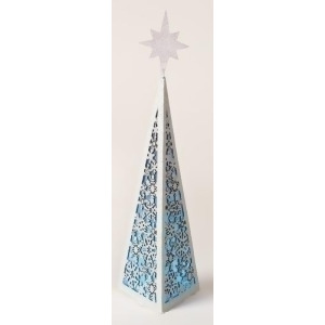 15.5 Battery Operated Color Changing Triangular Christmas Tree Facade with Snowflake Design - All