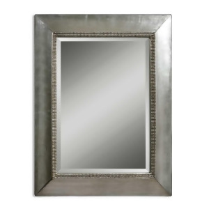 50 Antiqued Silver Leaf Black Brushed Framed Beveled Rectangular Wall Mirror - All