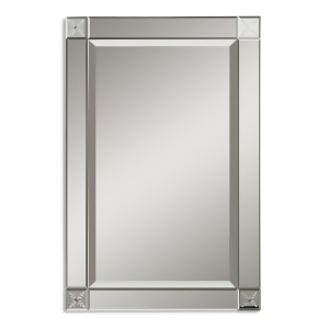 31 Floral Etched Unframed Beveled Rectangular Wall Mirror - All
