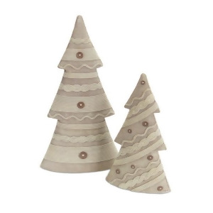 2 Neutral Colored Knit Sweater Inspired Christmas Tree Table Top Decorations - All