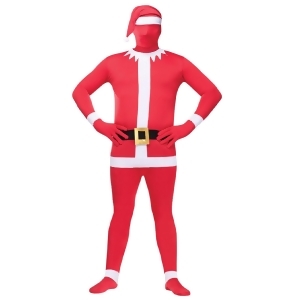 Red and White Santa Claus Body Skin Suit Christmas Costume Adult Size - All