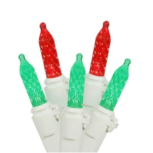 Set of 70 Red and Green Led M5 Mini Christmas Lights White Wire - All